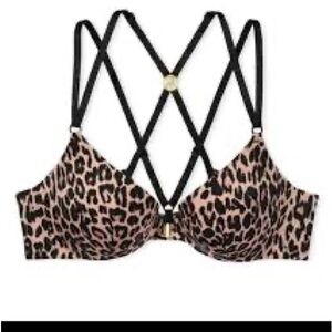 Victorias Secret Leopard Print push up Strappy Bra